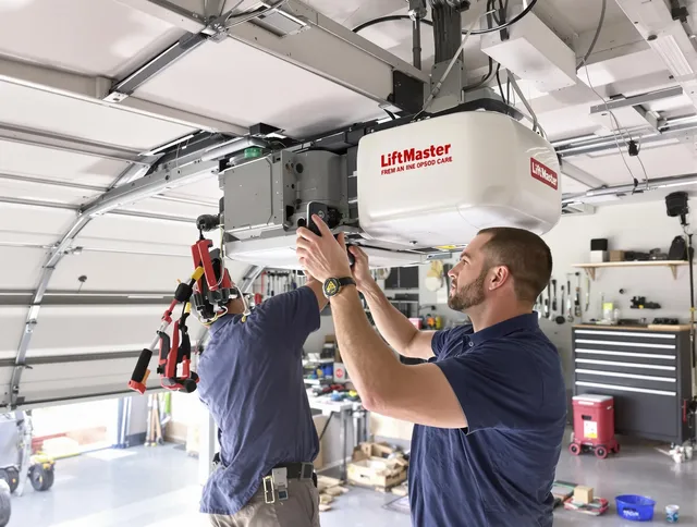 Wilmington Island Garage Door Repair technician performing advanced diagnostics on garage opener in Wilmington Island