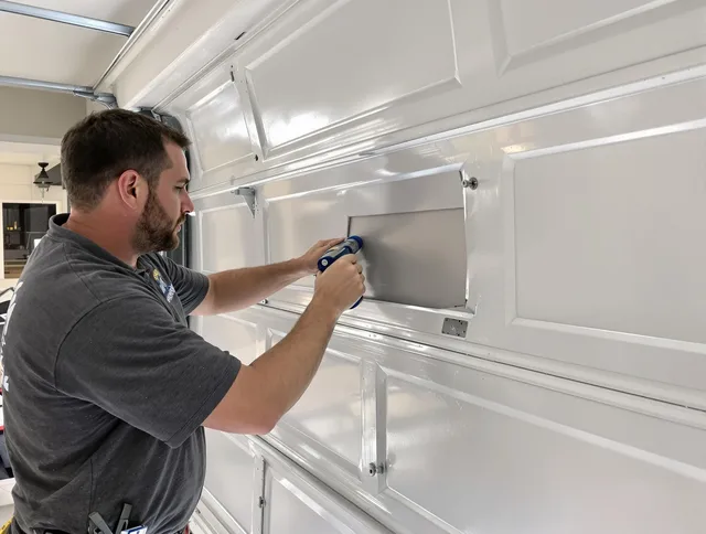 Garage door panel repair by Wilmington Island Garage Door Repair in Wilmington Island