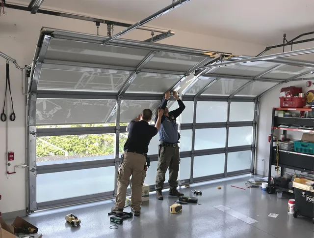 Wilmington Island Garage Door Repair expert performing precise panel replacement on Wilmington Island garage door